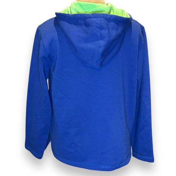 QUACKER FACTORY QVC Size Small Blue Cotton Fleece Rhinestone Hoodie Jacket - Picture 6 of 11